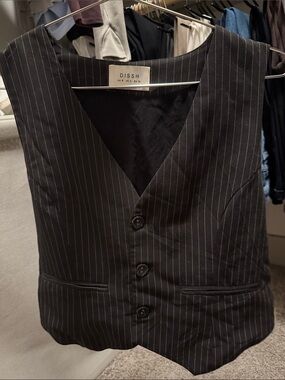 DISSH Black Pinstripe Vest